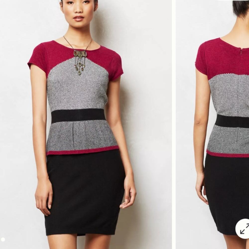 Sparrow Colorblock Lambswool Mini Dress Medium Business Casual